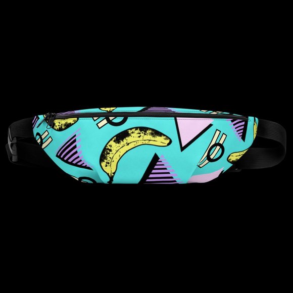 Brand New! 90's Geometric Banana Print Fanny Pack/Crossbody Bag - Picture 4 of 6